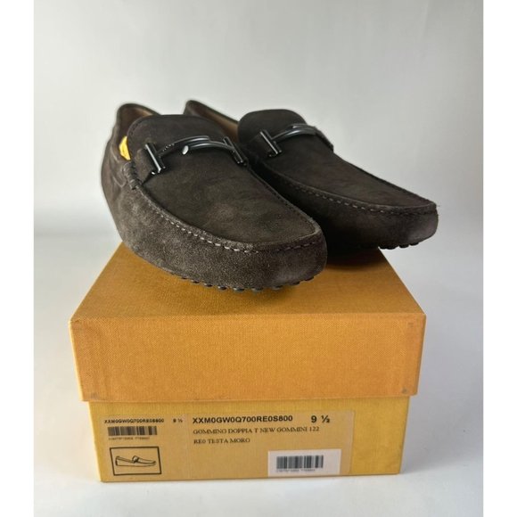 Tod’s Dark Brown Rust Double T Loafers City Gommino Driving Shoes US 10 main image 9